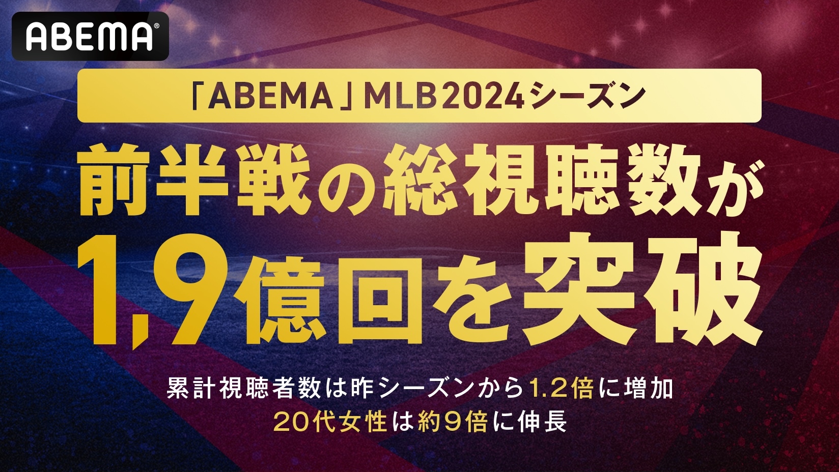 ABEMA」MLB2024シーズン 前半戦の総視聴数が1.9億回を突破 | 株式会社サイバーエージェント